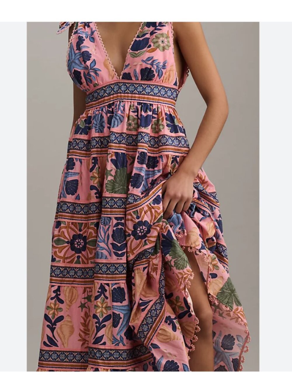 New Farm Rio Seashell Cotton Tapestry Midi Dress XL - Picture 3 of 9